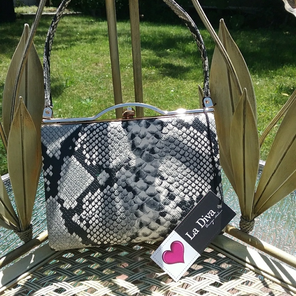 Small animal print evening bag